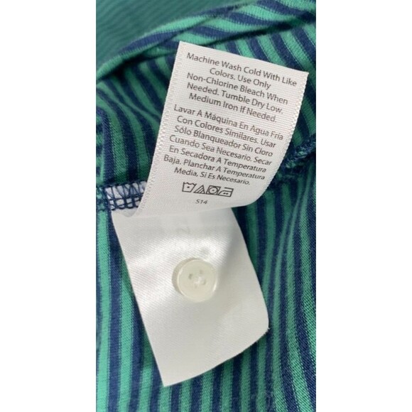 Free Assembly Green Yellow Striped Short Sleeve Polo T-Shirt XL Quarter Button - Picture 7 of 11